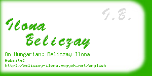 ilona beliczay business card